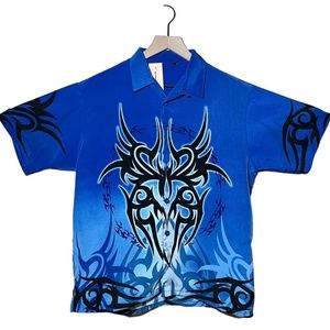 vintage tribal pattern button down